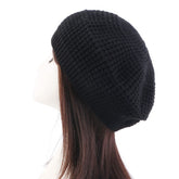 Beret Hats for Women Vintage Women's Knit Beret Cap Winter Hat Casual Elastic Solid Color Ladies Outdoor Warm Beani