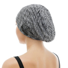 Tubi Bonnet Hair Wrap Silk Satin for Sleeping Cap Adjustable Slouchy Beanies Hat for Curly Hair and Braids