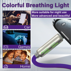 LuminX™ 4-in-1 Universal Cable 240W Fast Charging + Data Sync Premium Silicone Compatible with iPhone, Samsung, Laptop – 4FT