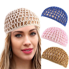TubiSilk™ 1pc Mesh Sleep Bonnet – Breathable Crochet Hair Net Cap for Women; Nighttime Hair Protection