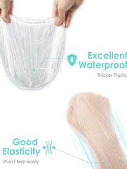 Tubi 100PCS Disposable Shower Caps - Large, Thick, and Waterproof Hair Caps for Women