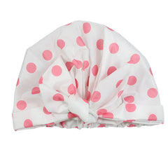 Tubi - Stylish Black and White Stripe Pattern Bow Shower Cap with Adjustable Elastic Band for Long and Thick Hair