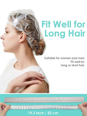 Tubi 100PCS Disposable Shower Caps - Large, Thick, and Waterproof Hair Caps for Women