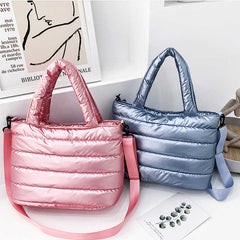 Padded Quilted Tote Bag - Large Capacity Waterproof Shoulder Bag