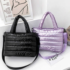 Padded Quilted Tote Bag - Large Capacity Waterproof Shoulder Bag