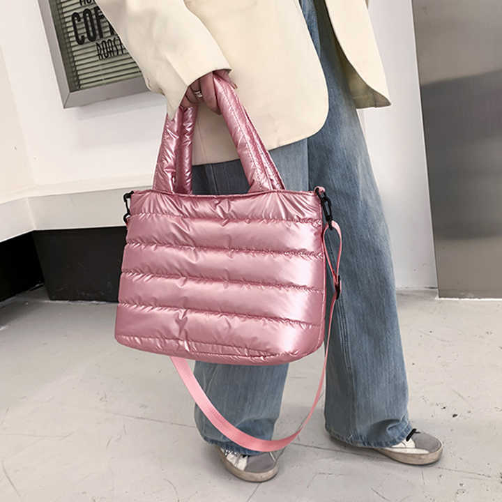 Padded Quilted Tote Bag - Large Capacity Waterproof Shoulder Bag