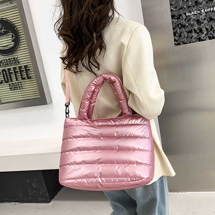 Padded Quilted Tote Bag - Large Capacity Waterproof Shoulder Bag