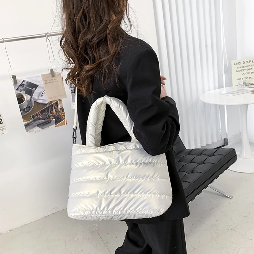 Tubi Quilted Puffer Tote Bag for Women – Large Capacity Waterproof Shoulder Bag, Stylish Padded Handbag for Work, Travel & Shopping