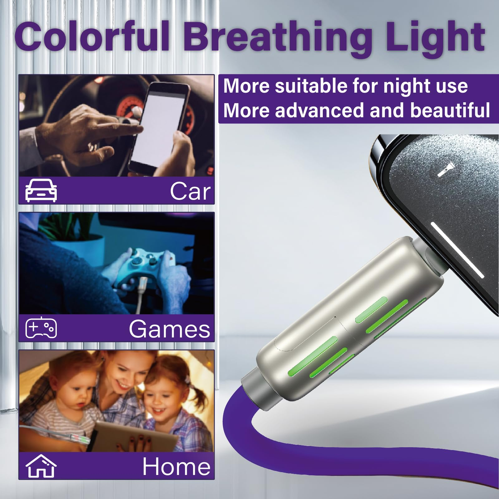 LuminX™ 4-in-1 Universal Cable 240W Fast Charging + Data Sync Premium Silicone Compatible with iPhone, Samsung, Laptop – 4FT