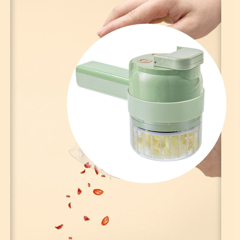Tubi Mini Electric Garlic Chopper – 3-in-1 Food Processor for Ginger, Onion, Meat, Vegetables | One-Touch Operation, Rechargeable, Easy-Clean, Compact & Powerful (200ml Capacity)