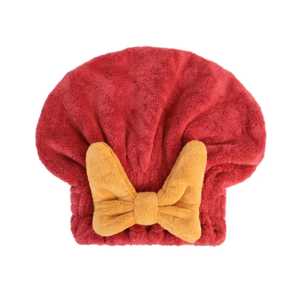 Tubi SilkaDry™ Microfiber Hair Wrap – Quick-Dry Turban Towel with Bow Knot & Elastic Band – Ultra Absorbent Cap for Women, Spa, Bath & Travel
