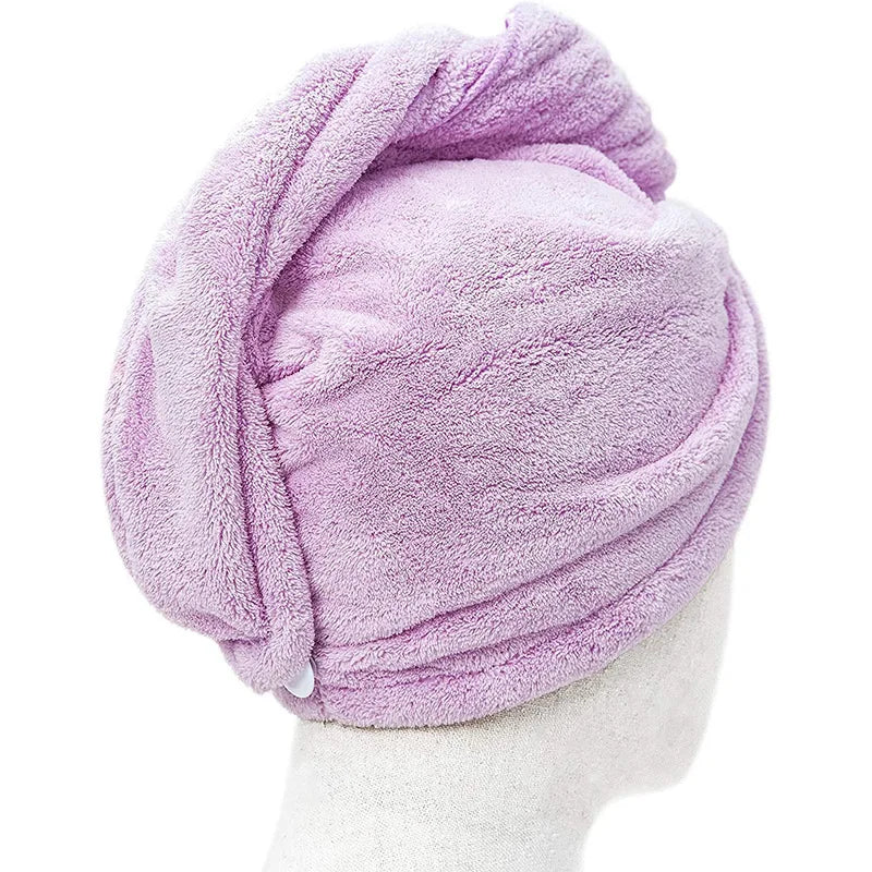 Coral Velvet Head Wrapping Towel Thickened High Density Hair Drying Cap Bathroom Supplies Durable Water-absorbent Quick-drying