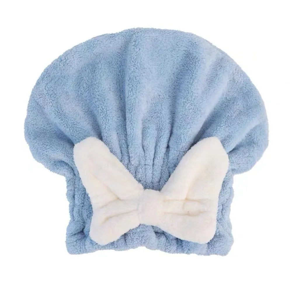 Tubi SilkaDry™ Microfiber Hair Wrap – Quick-Dry Turban Towel with Bow Knot & Elastic Band – Ultra Absorbent Cap for Women, Spa, Bath & Travel