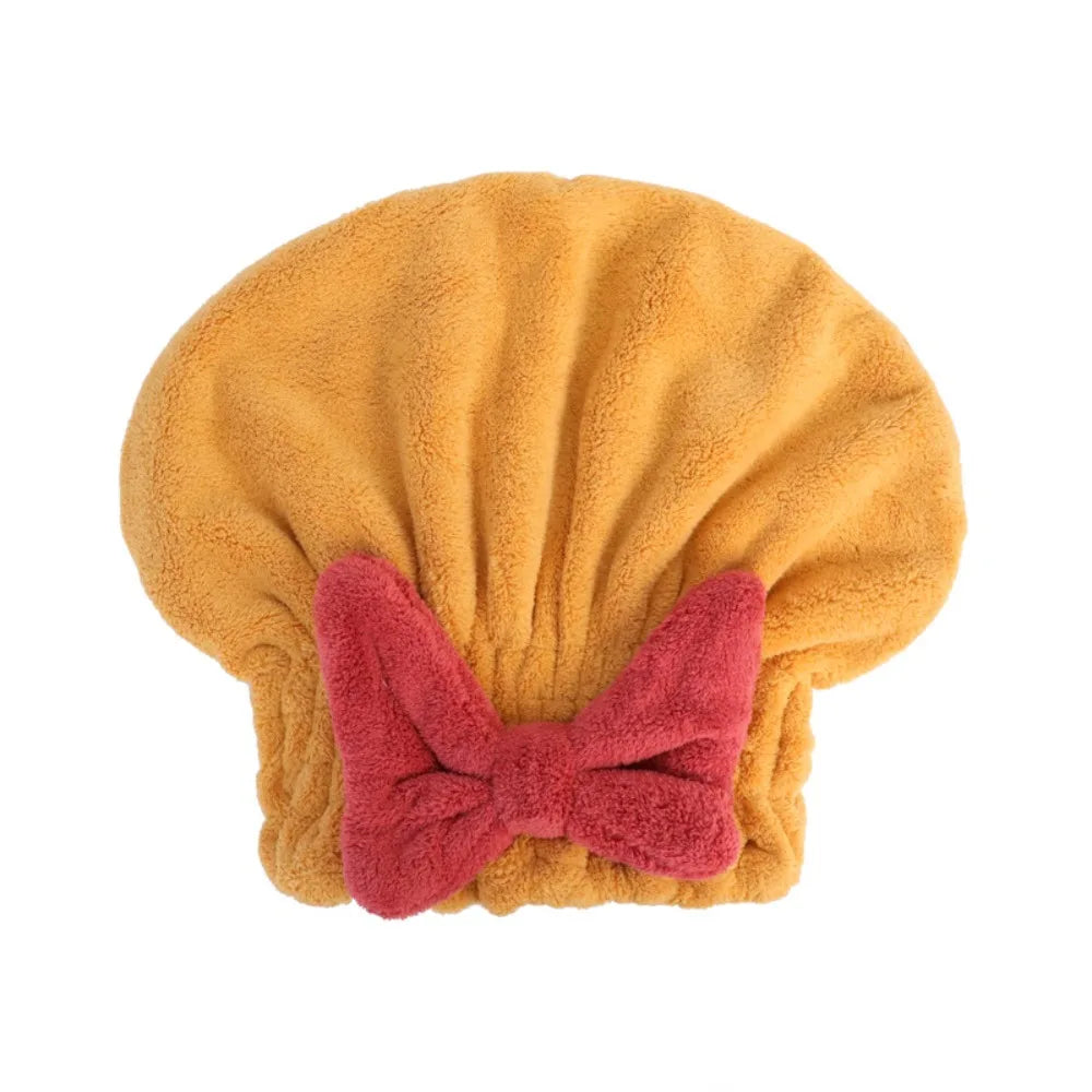 Tubi SilkaDry™ Microfiber Hair Wrap – Quick-Dry Turban Towel with Bow Knot & Elastic Band – Ultra Absorbent Cap for Women, Spa, Bath & Travel