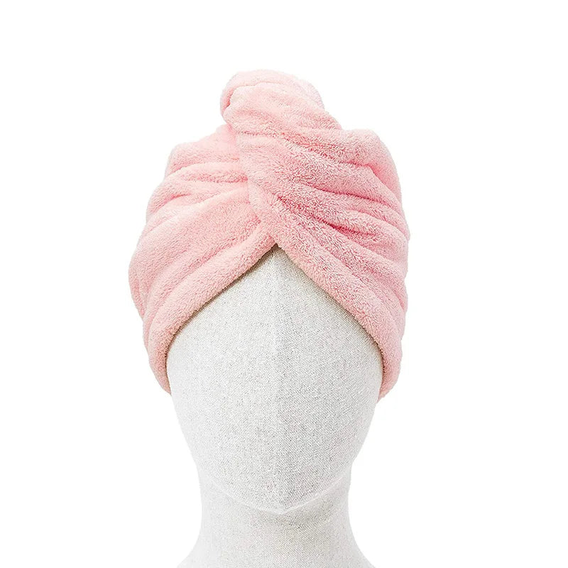 Coral Velvet Head Wrapping Towel Thickened High Density Hair Drying Cap Bathroom Supplies Durable Water-absorbent Quick-drying