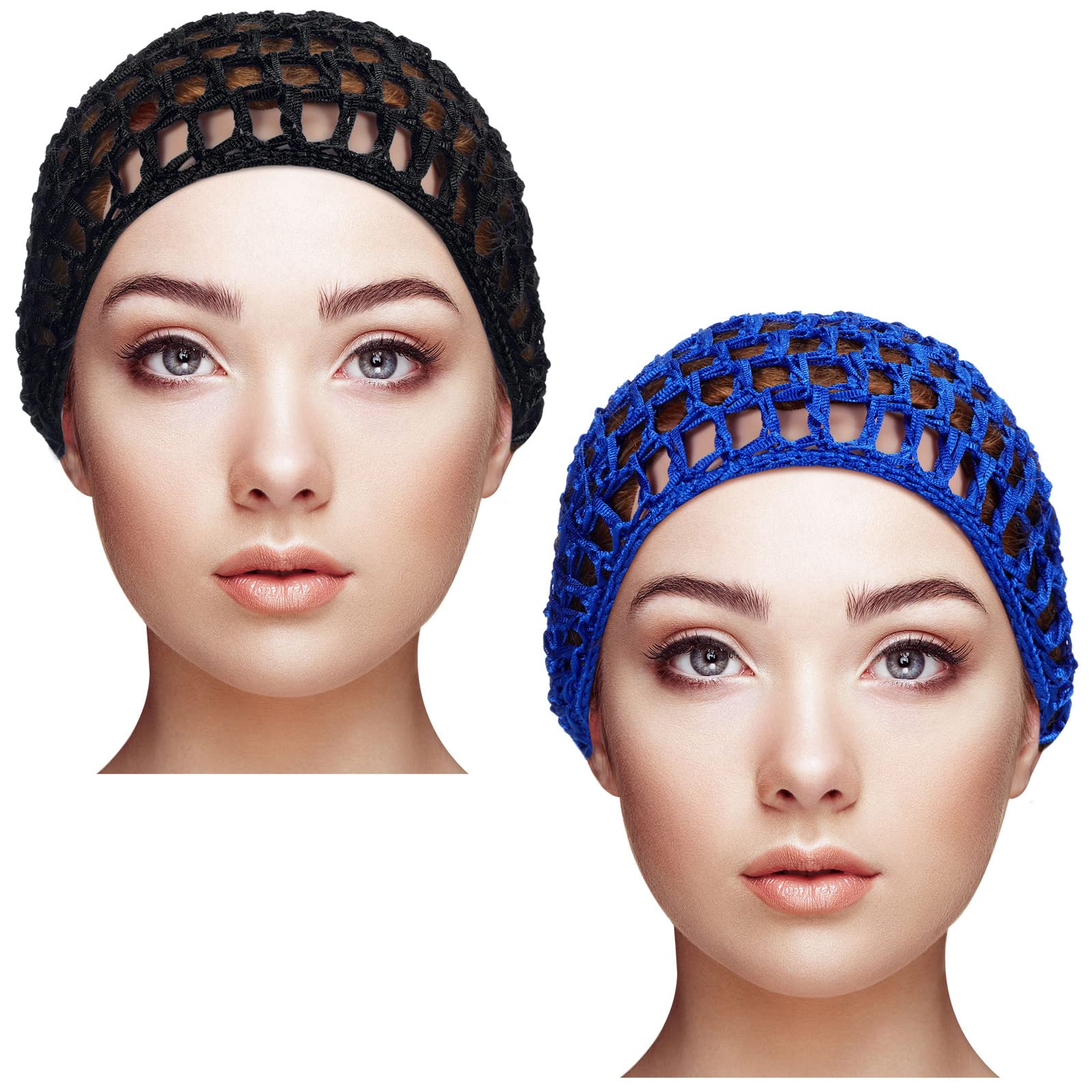 Tubi  2 Pieces  – Breathable Rayon Crochet Hair Nets – Soft Sleep Caps & Snood Head Cover for Women