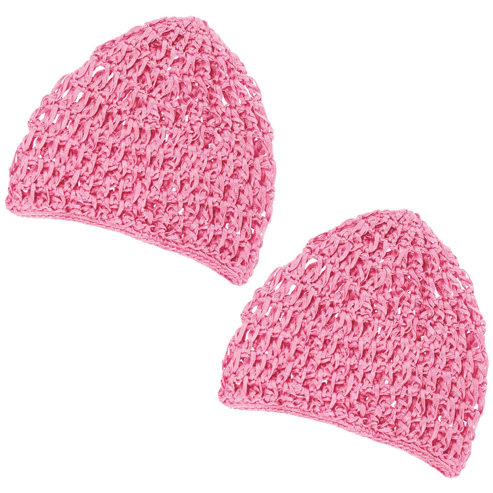 Tubi  2 Pieces  – Breathable Rayon Crochet Hair Nets – Soft Sleep Caps & Snood Head Cover for Women