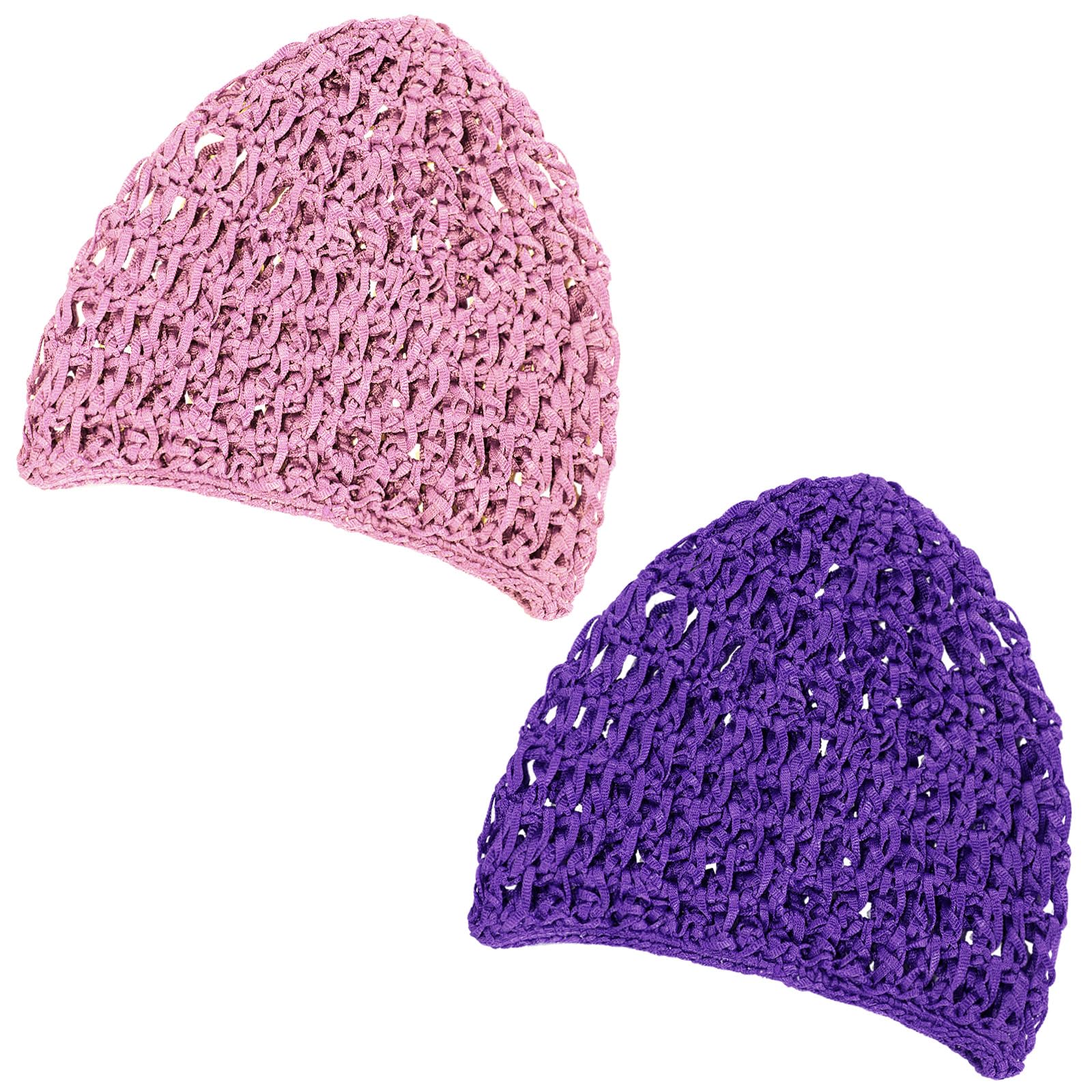 Tubi  2 Pieces  – Breathable Rayon Crochet Hair Nets – Soft Sleep Caps & Snood Head Cover for Women