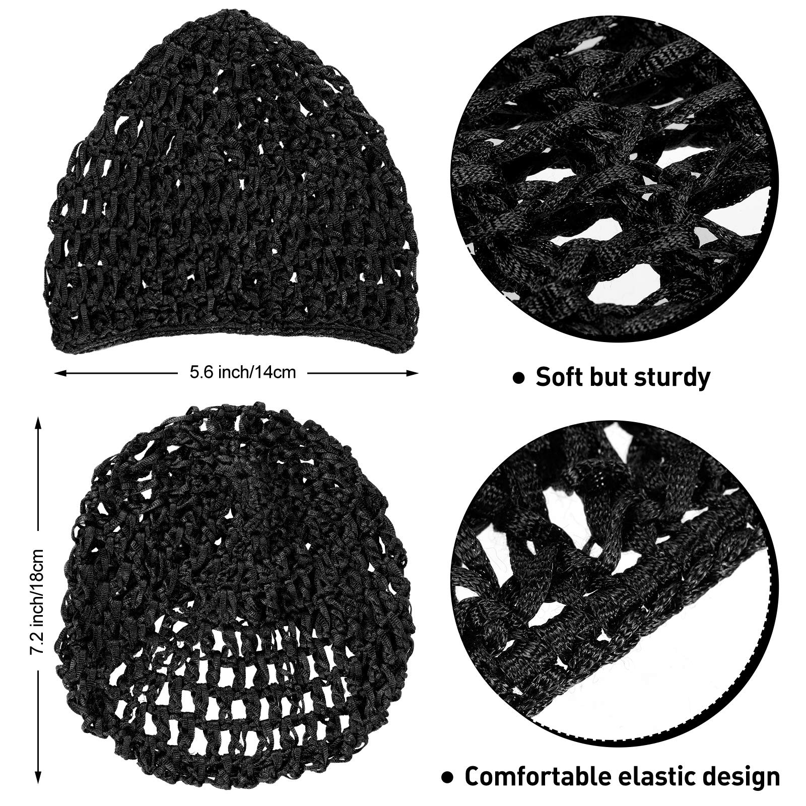 Tubi  2 Pieces  – Breathable Rayon Crochet Hair Nets – Soft Sleep Caps & Snood Head Cover for Women