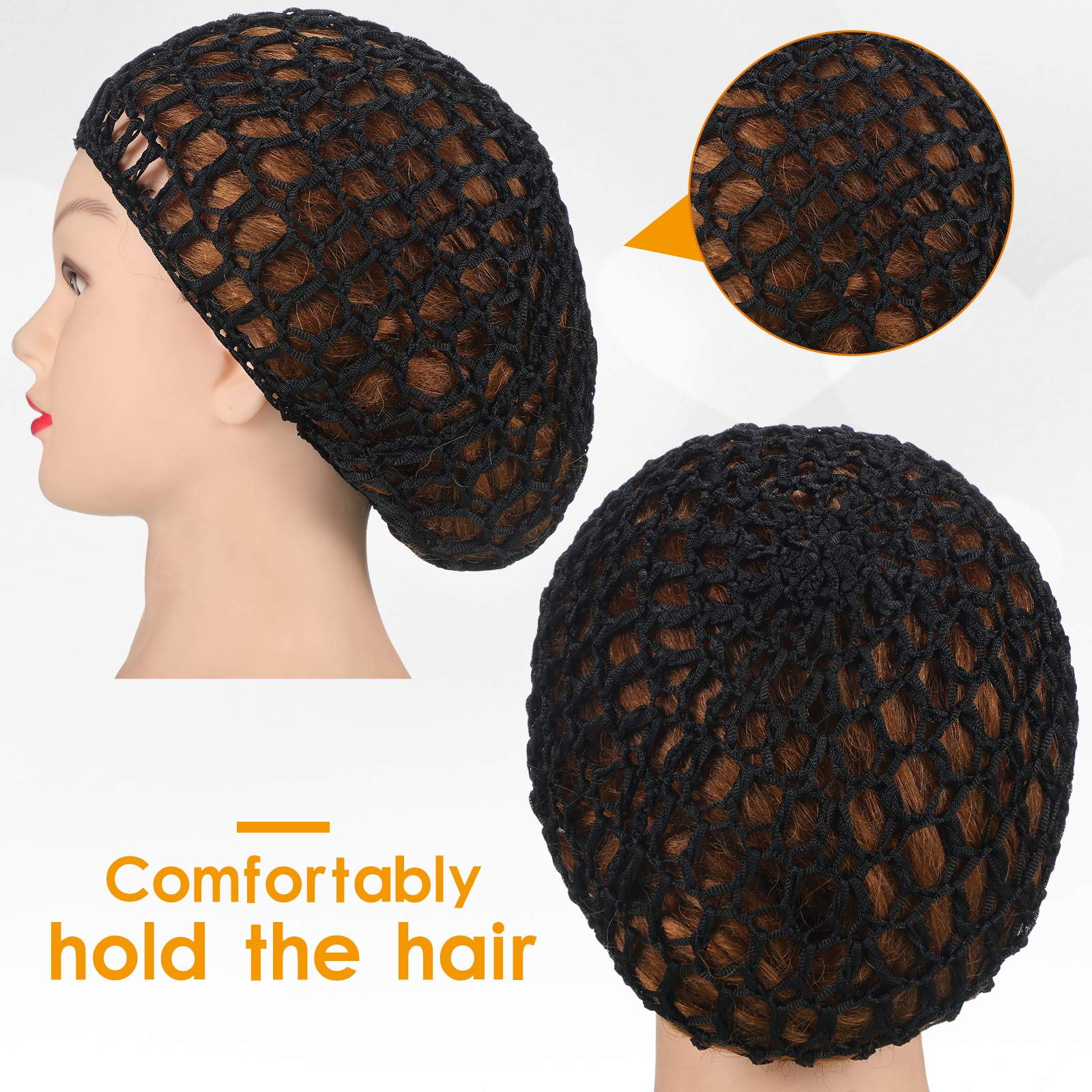 Tubi  2 Pieces  – Breathable Rayon Crochet Hair Nets – Soft Sleep Caps & Snood Head Cover for Women